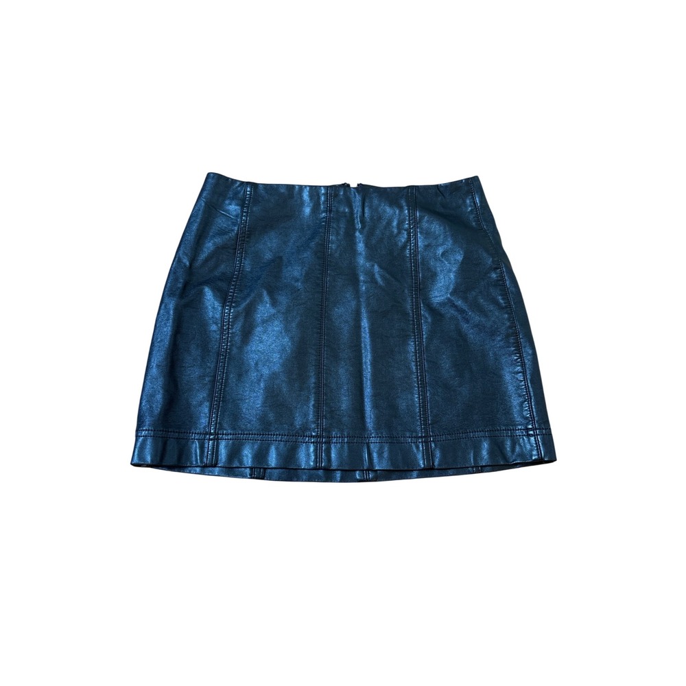 Wild‎ Fable Mini Skirt Women Black Faux Leather Edgy Boho SIZE 8